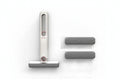 Cleaning tool with a squeeze handle and three cotton heads on a white background