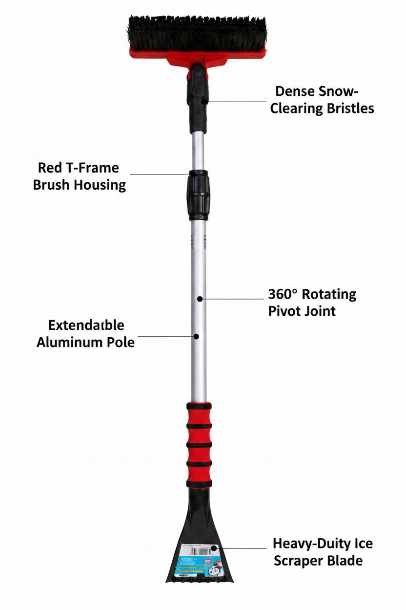 52-Inch Telescoping Snow Brush & Ice Scraper
