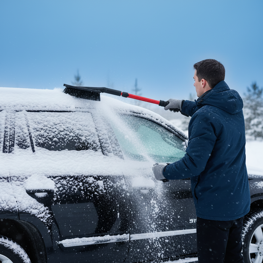 42-Inch Telescopic Snow Brush & Ice Scraper